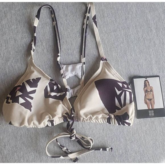 INSIGHT CHIPS LADDER HALTER BIKININTOP CREAM NWT - Picture 1 of 7